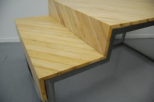 bureau-érable-acier-bois-massif-design-meuble-Montréal