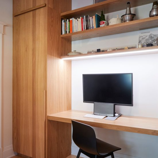 Oak storage furniture with desk