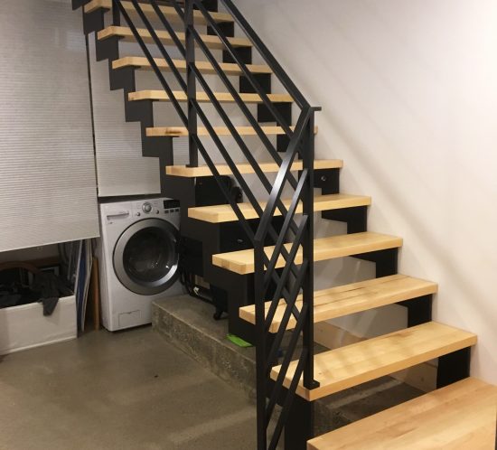 Custom staircase for triplex apartment